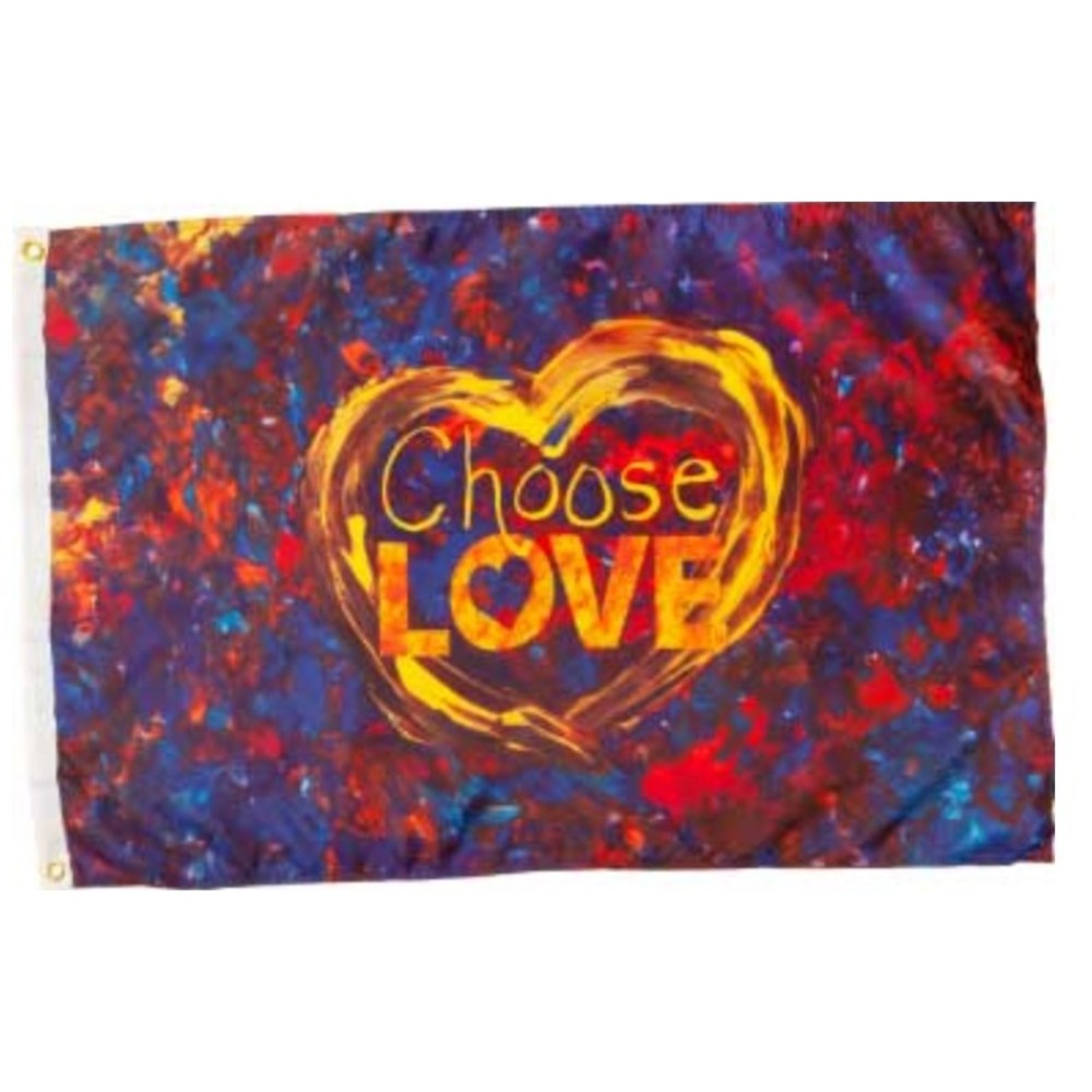 Penzey's Choose Love Flag Colorful Decorative Flag or Hanging Banner 2 ft x 3 ft